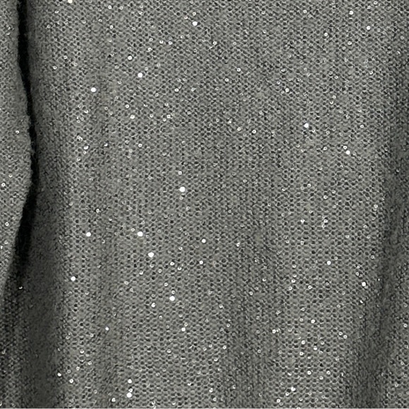 Ann Taylor size XL gray sparkly open weave sweater, lightweight, date night - Picture 3 of 10